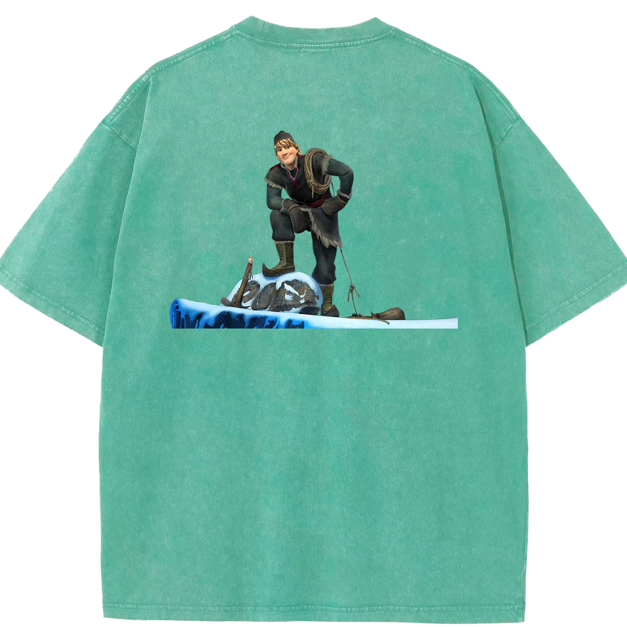 （画像用） アナと雪の女王 アンナ エルサ Frozen Anna Elsa 綿100% ヴィンテージ風 半袖Tシャツ（背面プリント）